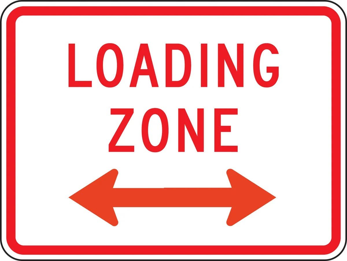 AccuformNMC FRP430RA Parking Restriction Sign, Loading Zone, Engineer Grade Reflective Aluminum (.080), 18" H x 24" W