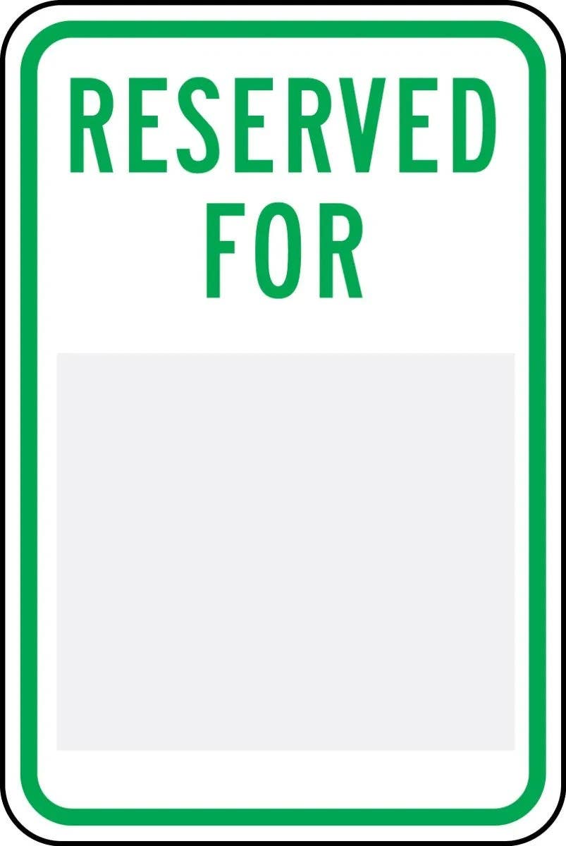 AccuformNMC FRP640 Changeable Parking Sign, Reserved For, 18" H x 12" W