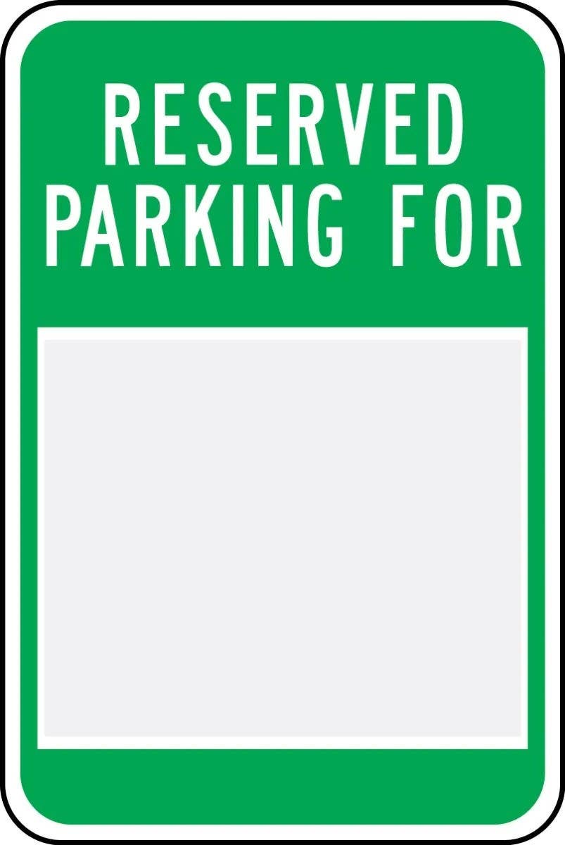 AccuformNMC FRP648 Changeable Parking Sign, Reserved Parking For _, 18" H x 12" W