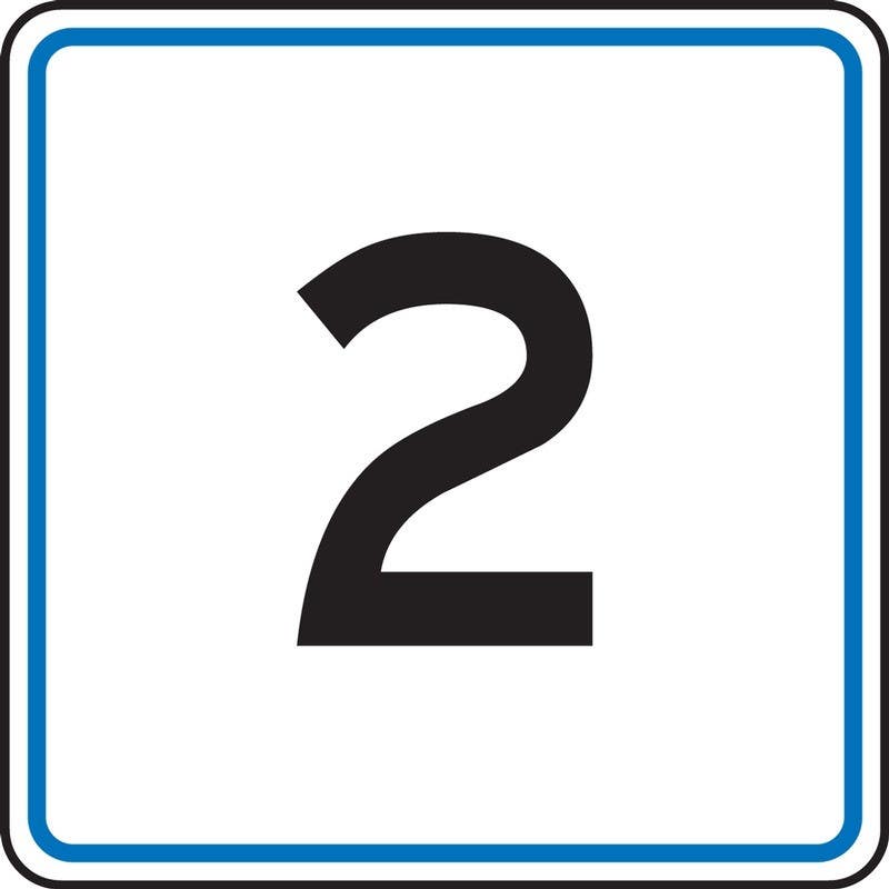 AccuformNMC FRP Traffic Sign, (1)(2)(3)(4), Engineer Grade Reflective, 6" x 6"