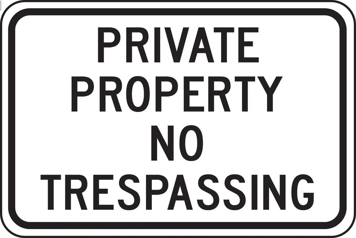 AccuformNMC FRP903RA Private Property Safety Sign, No Trespassing, Engineer Grade Reflective Aluminum (.080), 12" H x 18" W