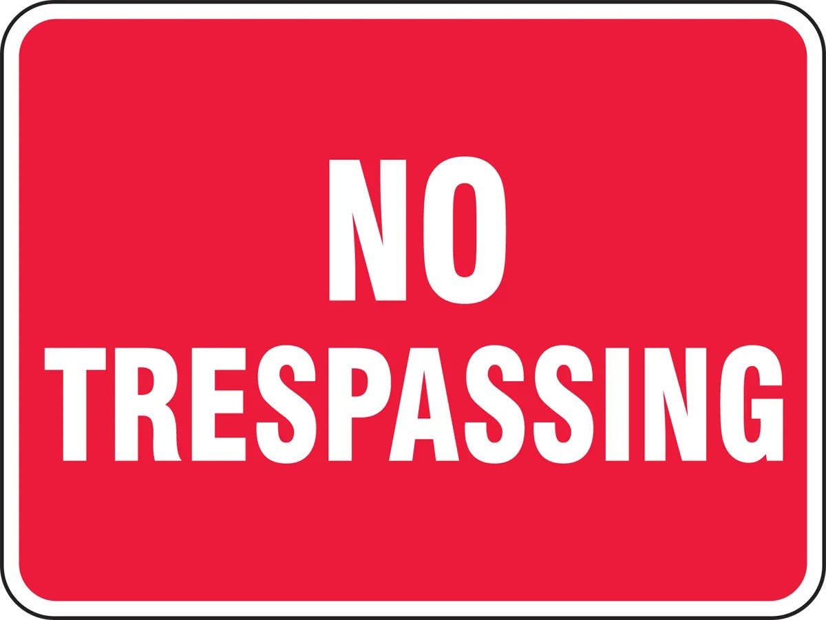 AccuformNMC FRP907 No Trespassing Sign, 18" H x 24" W