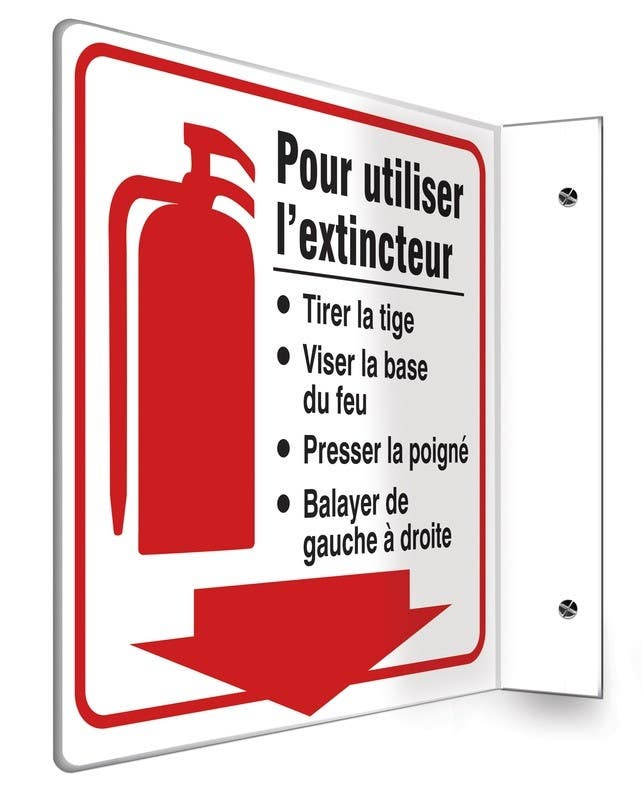 AccuformNMC PSP Projection Sign, To Use Fire Extinguisher
