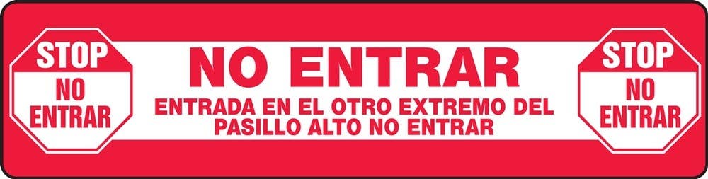 AccuformNMC PSR103 Slip-Gard Floor Sign, Do Not Enter Entrance At Other End…, 6" H x 24" W