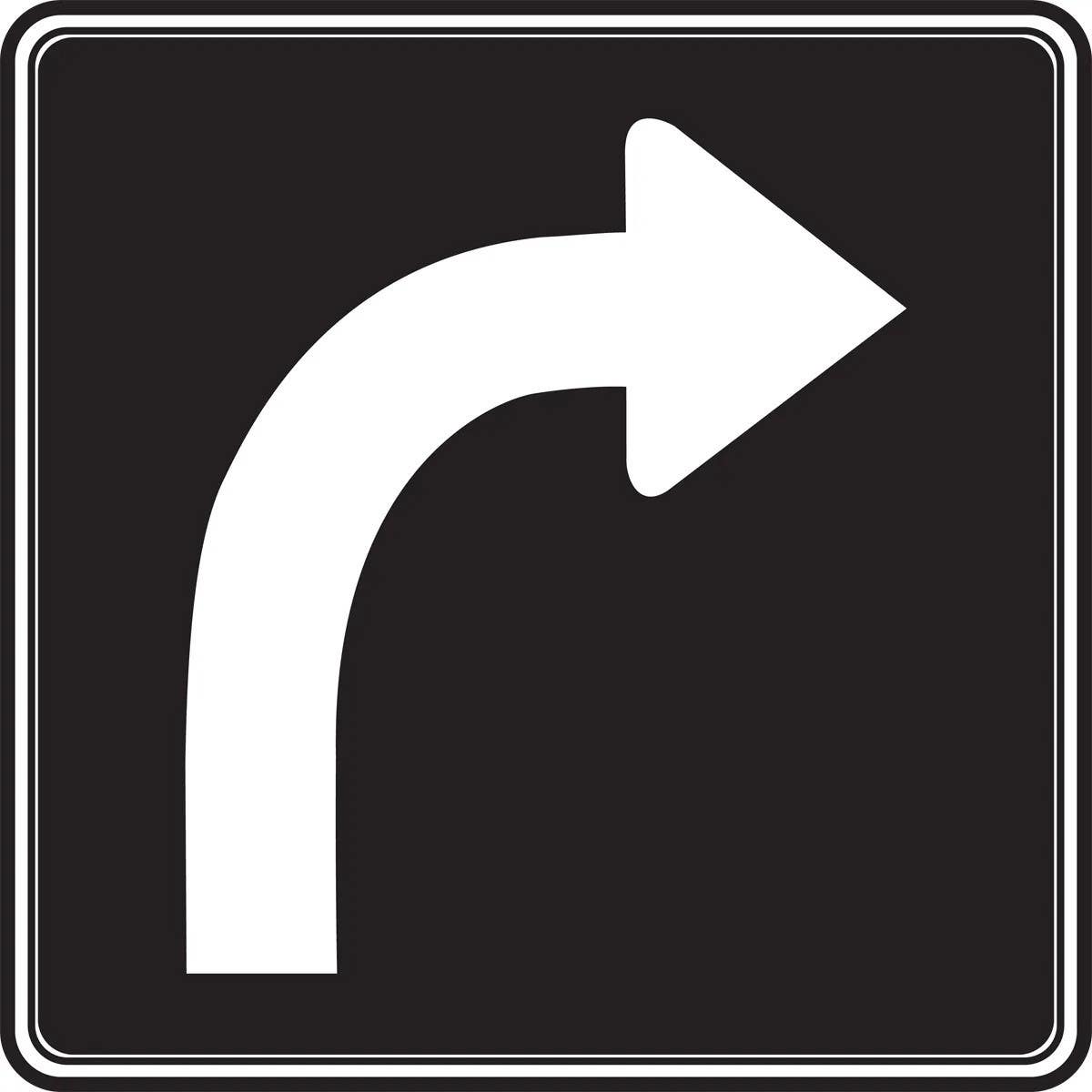 AccuformNMC FRR Traffic Sign, Lane Turns, 24" x 24"