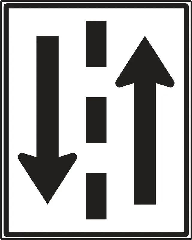 AccuformNMC FRR032 Traffic Sign, Two Way Traffic, 30" x 24"