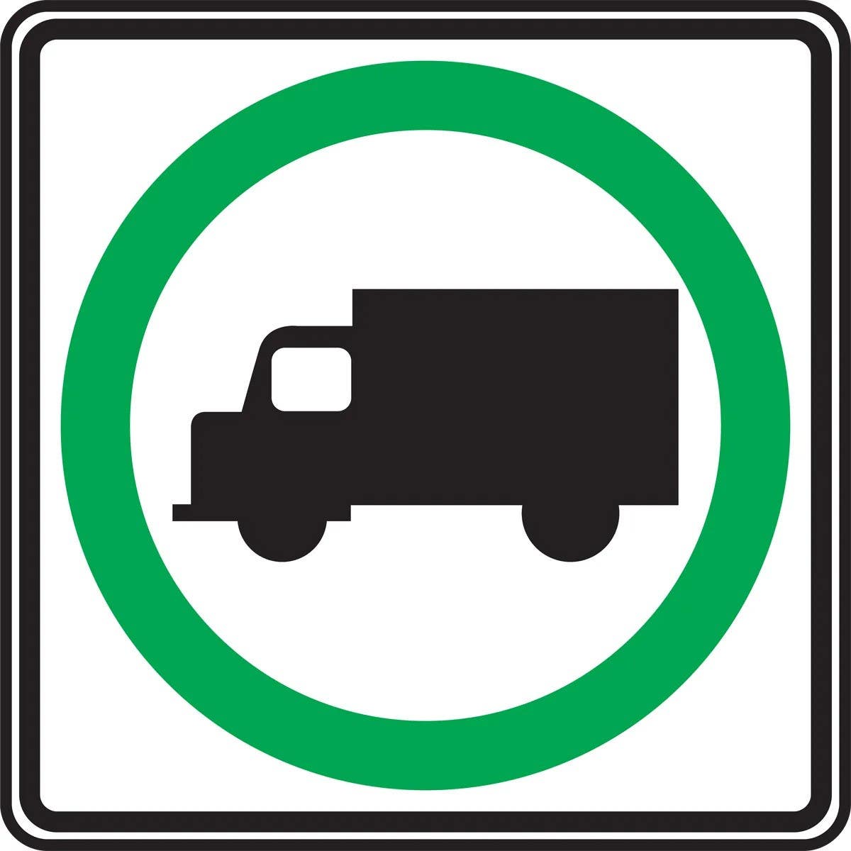 AccuformNMC FRR042 Truck Restriction Sign, Trucks Allowed (Symbol), 24" x 24"