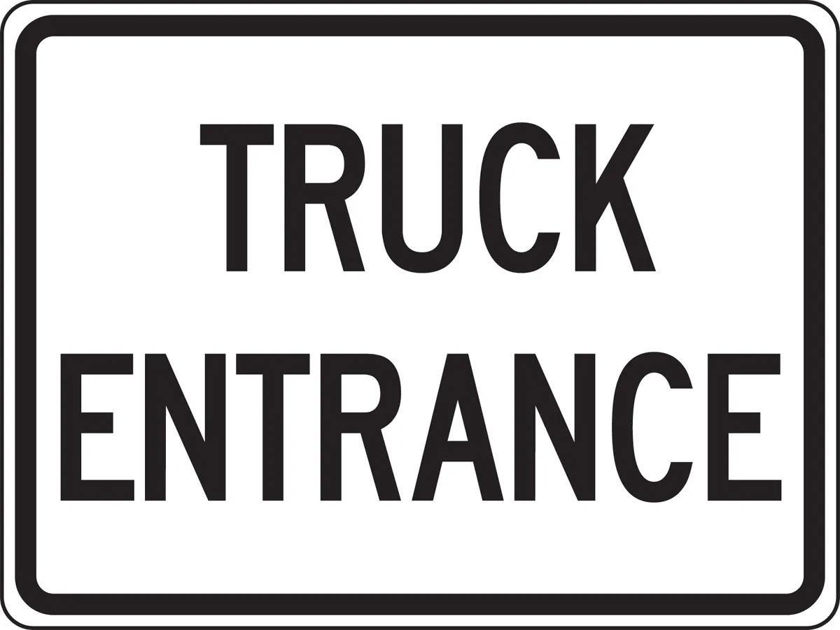 AccuformNMC FRR045 Facility Traffic Sign, Truck Entrance, 18" H x 24" W