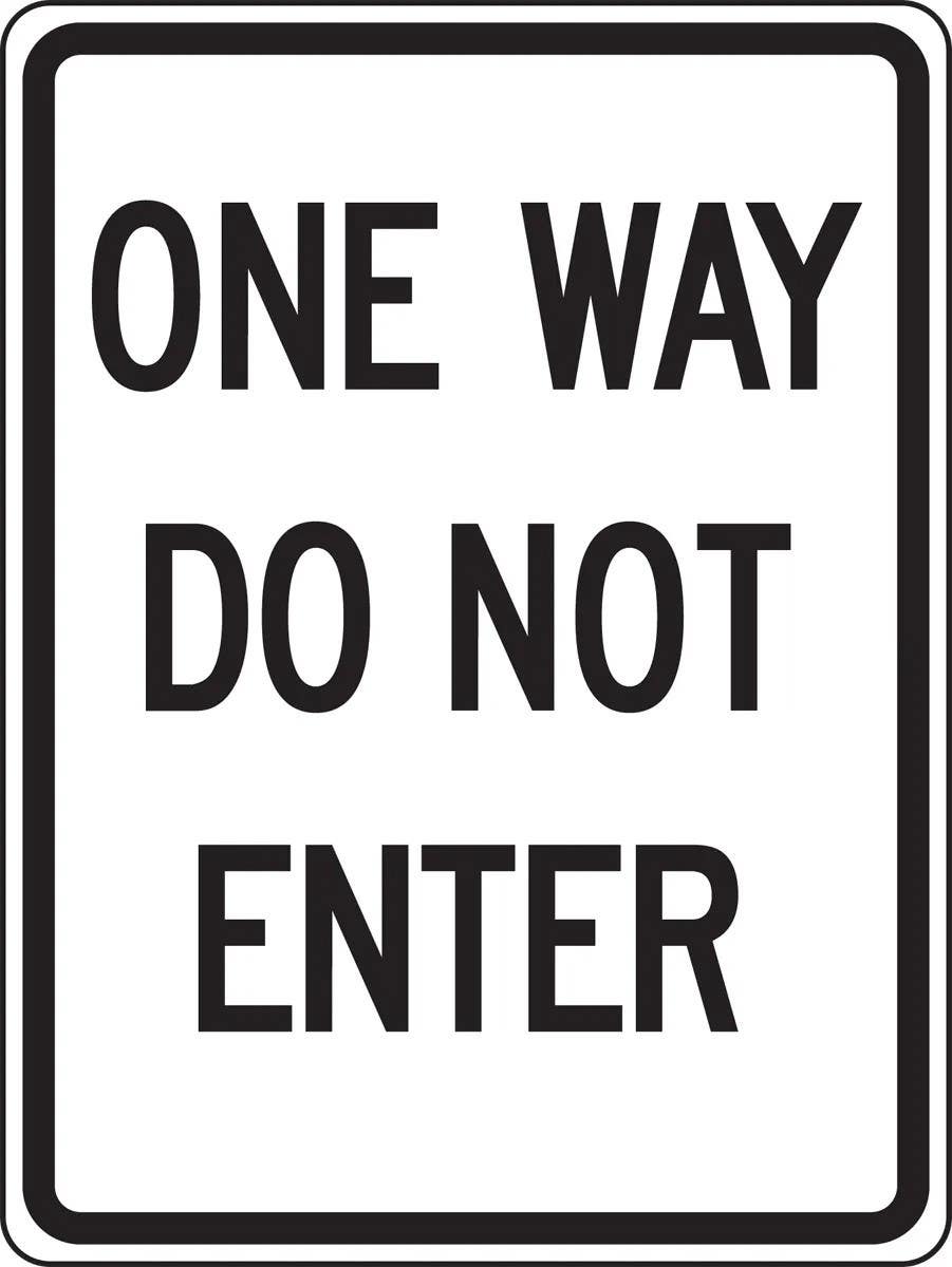 AccuformNMC FRR124 Facility Traffic Sign, One Way, Do Not Enter, 24" H x 18" W