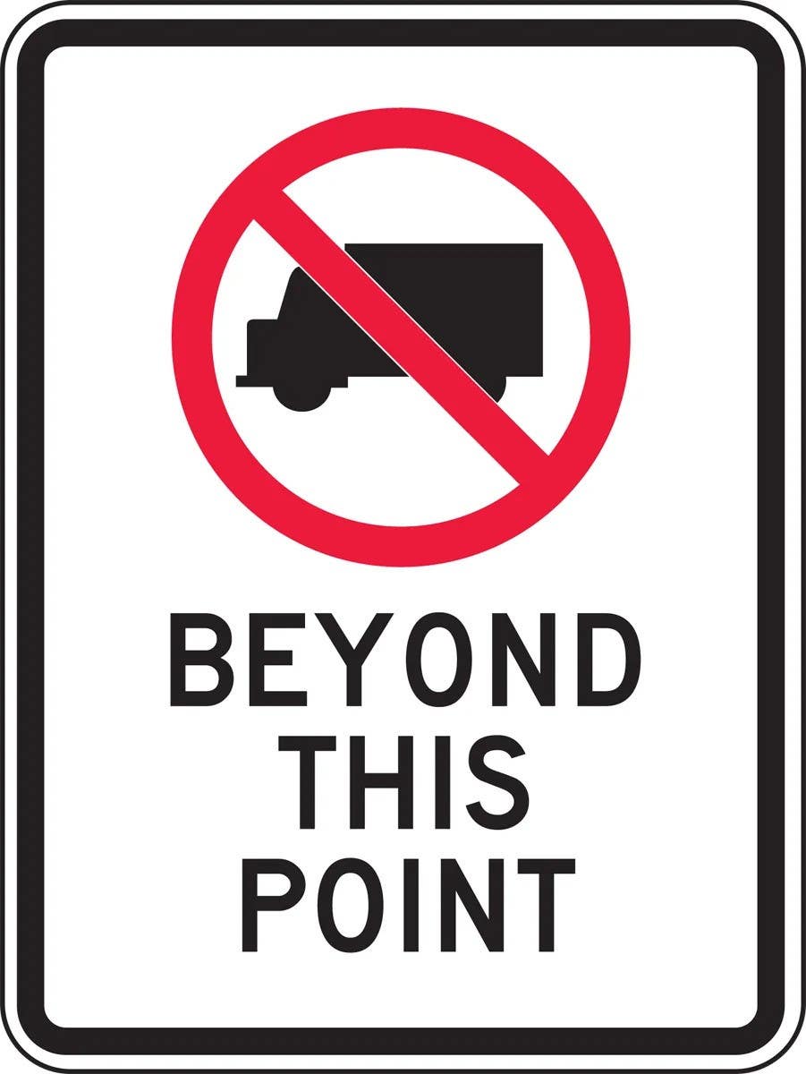 AccuformNMC FRR231 Truck Restriction Sign, No Trucks Beyond This Point, 24" H x 18" W