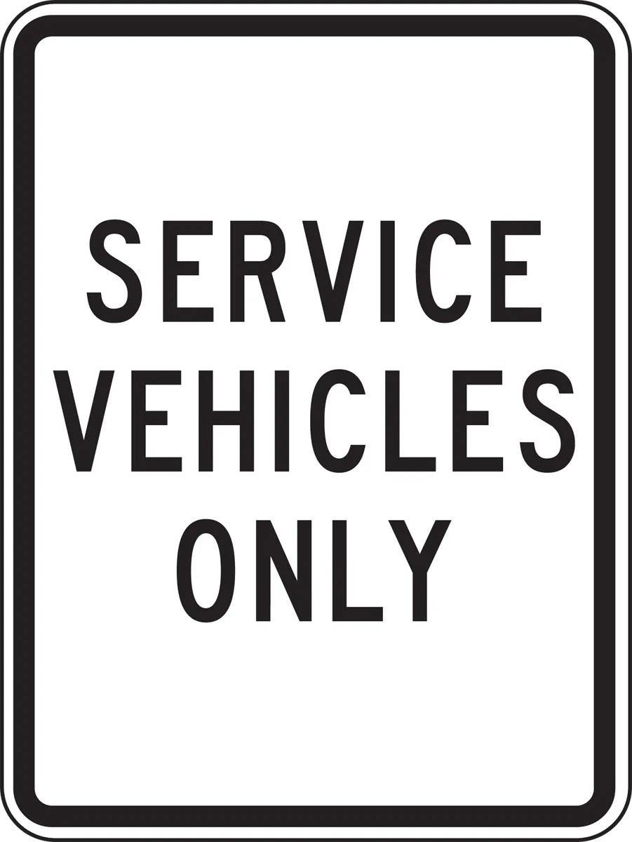 AccuformNMC FRR236 Facility Traffic Sign, Service Vehicles Only, 24" H x 18" W