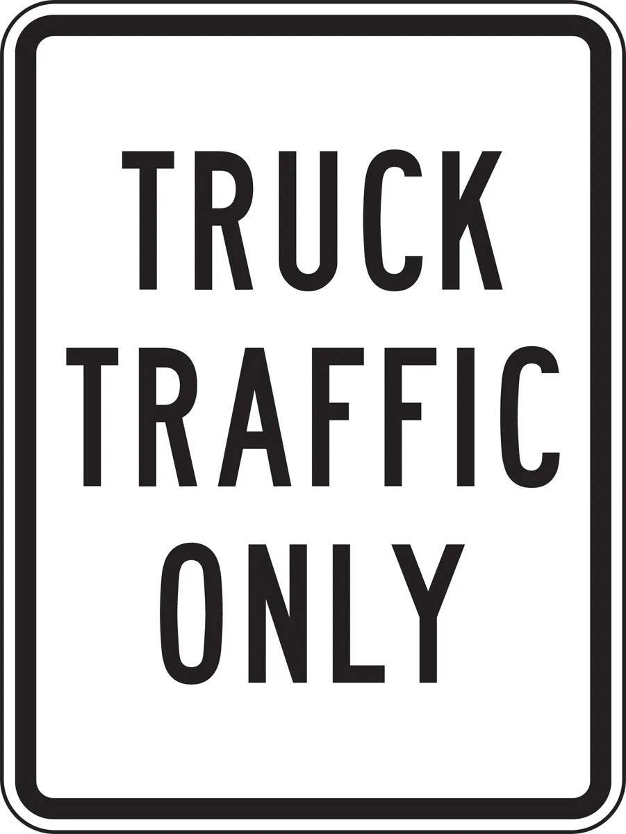 AccuformNMC FRR249 Facility Traffic Sign, Truck Traffic Only, 24" H x 18" W
