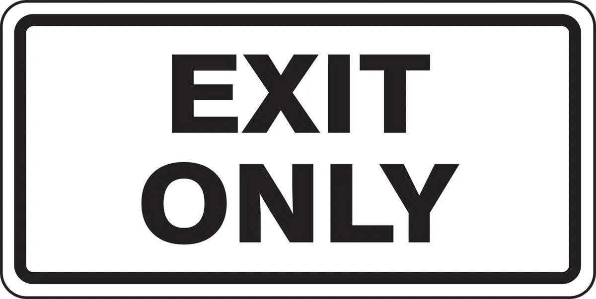 AccuformNMC FRR259 Facility Traffic Sign, Exit Only, 12" H x 24" W