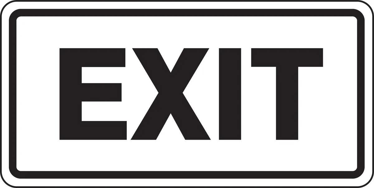 AccuformNMC FRR260 Facility Traffic Sign, Exit, 12" H x 24" W