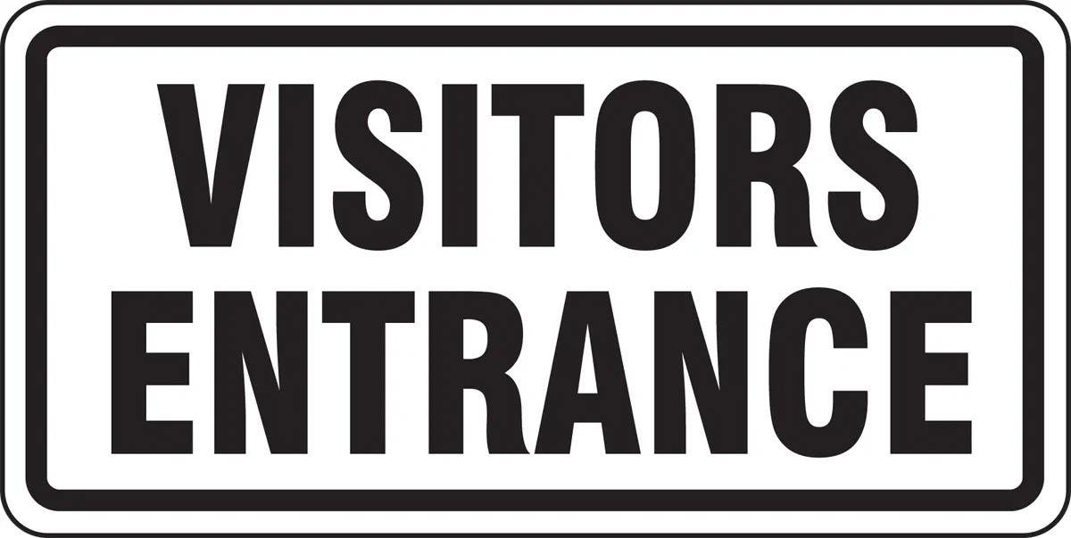AccuformNMC FRR262 Facility Traffic Sign, Visitors Entrance, 12" H x 24" W
