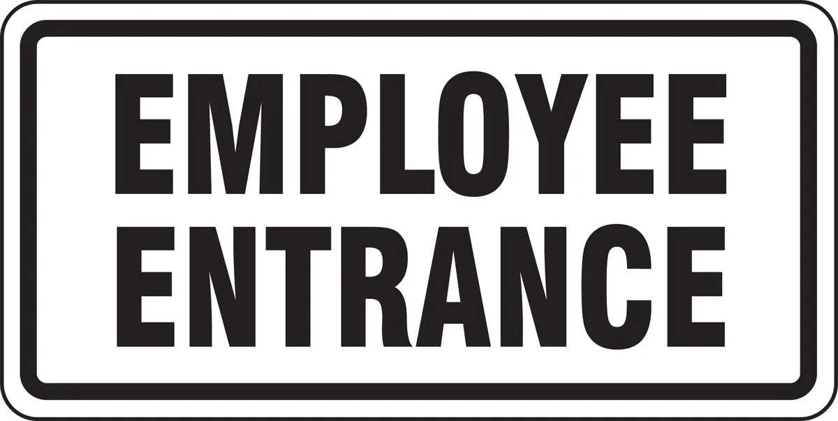 AccuformNMC FRR265 Facility Traffic Sign, Employee Entrance, 12" H x 24" W