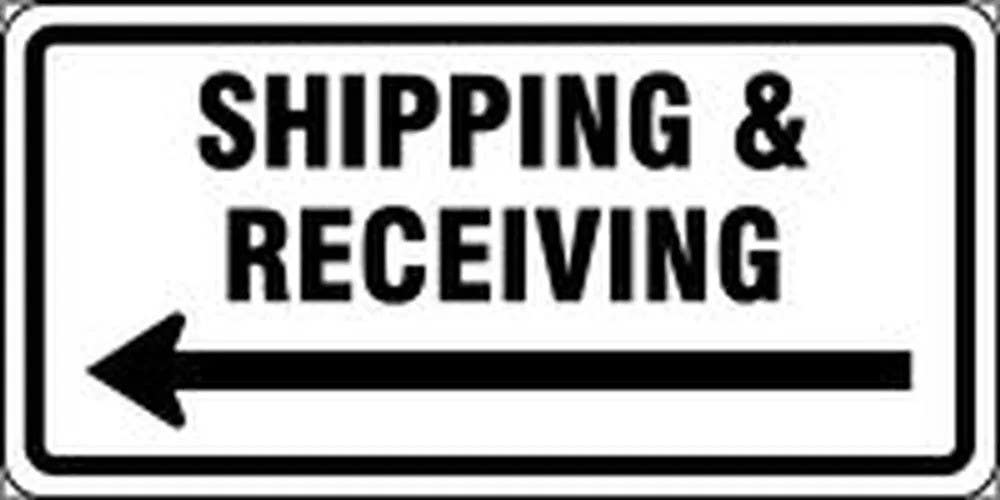 AccuformNMC FRR26 Facility Traffic Sign, Shipping & Receiving, 12" H x 24" W