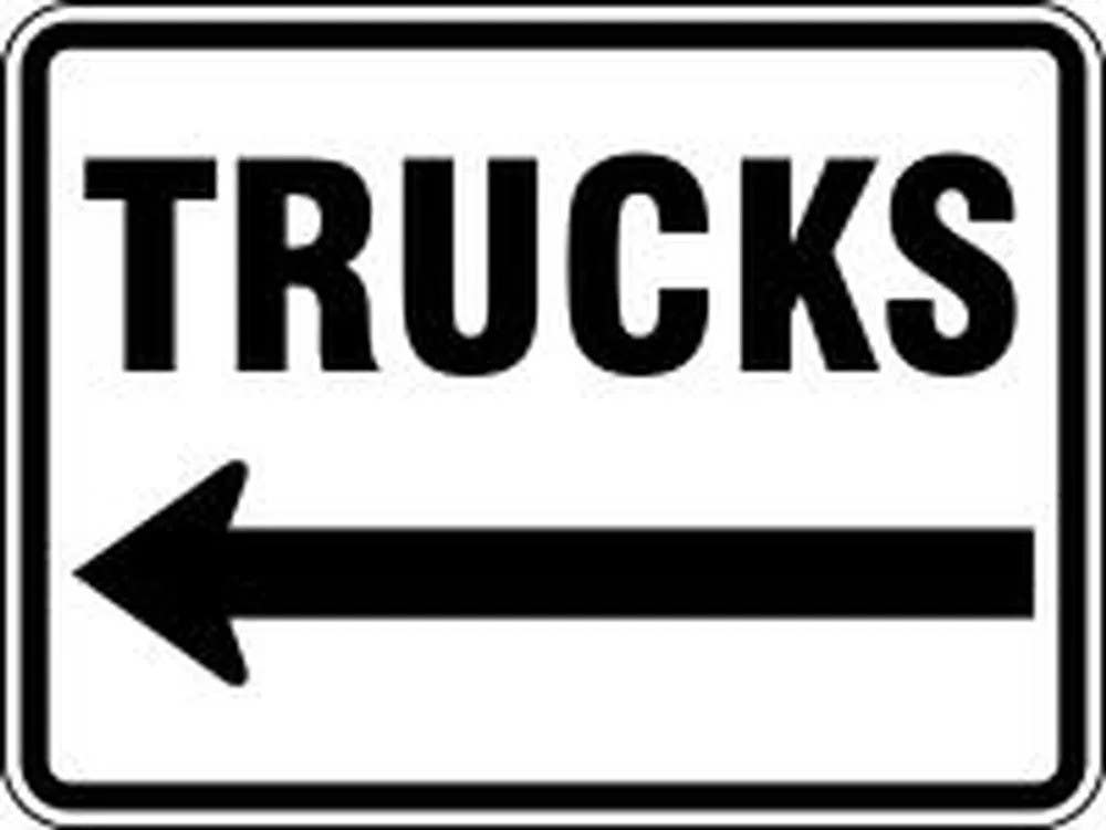 AccuformNMC FRR28 Facility Traffic Sign, Trucks, 18" H x 24" W