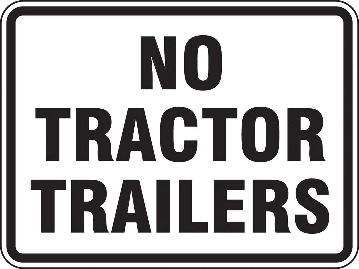 AccuformNMC FRR284 Traffic Sign, No Tractor Trailers, 18" H x 24" W