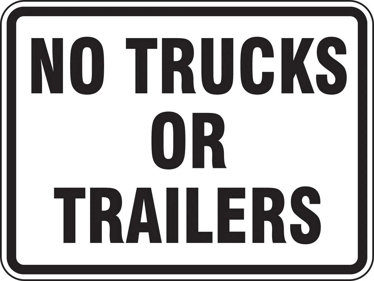 AccuformNMC FRR285 Traffic Sign, No Trucks Or Trailers, 18" H x 24" W