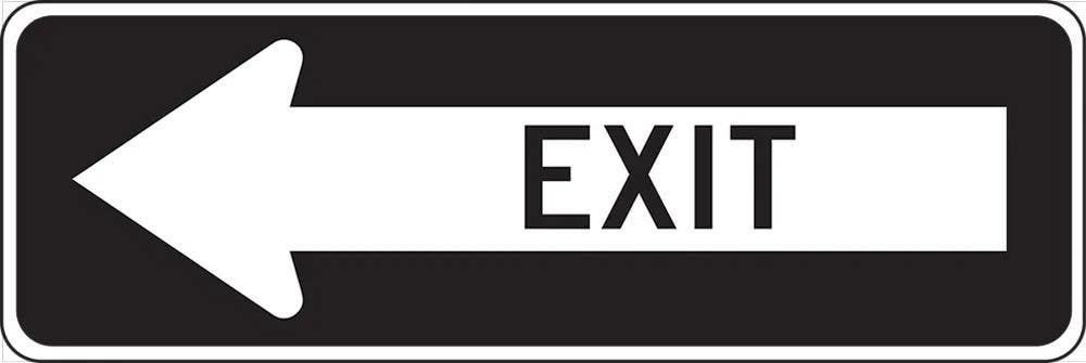 AccuformNMC FRR29 Facility Traffic Sign, Exit, 12" H x 36" W