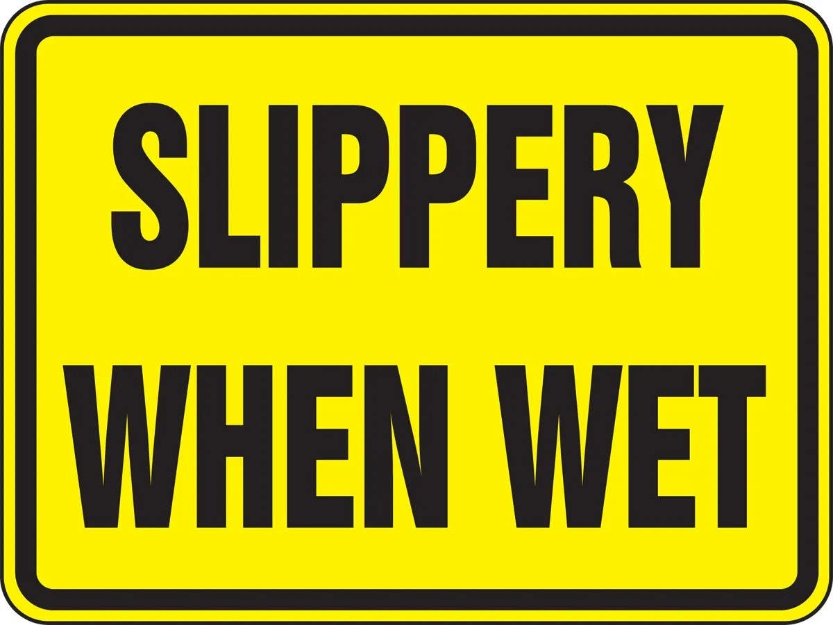 AccuformNMC FRR305 Traffic Sign, Slippery When Wet, 18" H x 24" W