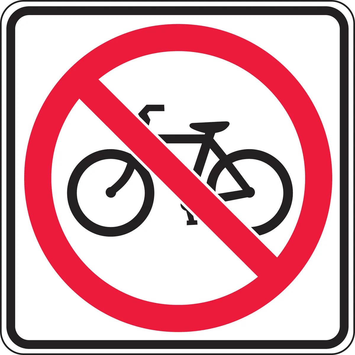 AccuformNMC FRR323 Bicycle & Pedestrian Sign, No Bicycles, 24" x 24"