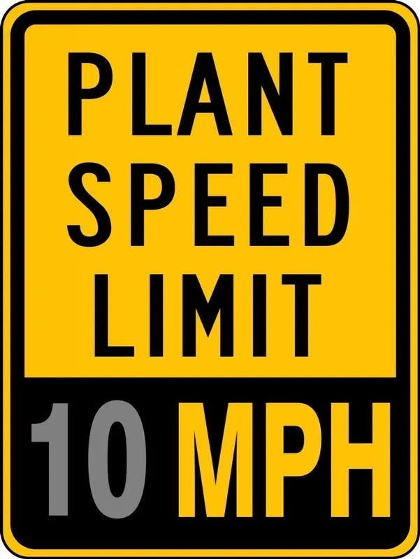AccuformNMC FRR32 Speed Limit Sign, Plant Speed Limit _ Mph