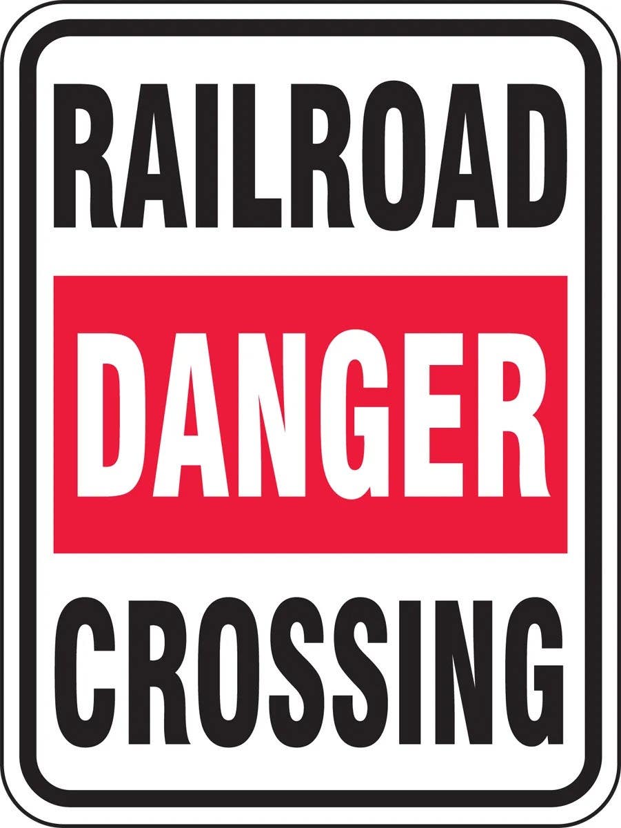 AccuformNMC FRR333 Rail Sign, Danger, Railroad Crossing, 24" H x 18" W