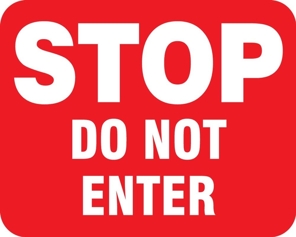 AccuformNMC FRR35 Railroad Clamp Sign, Stop, Do Not Enter, 12" H x 15" W