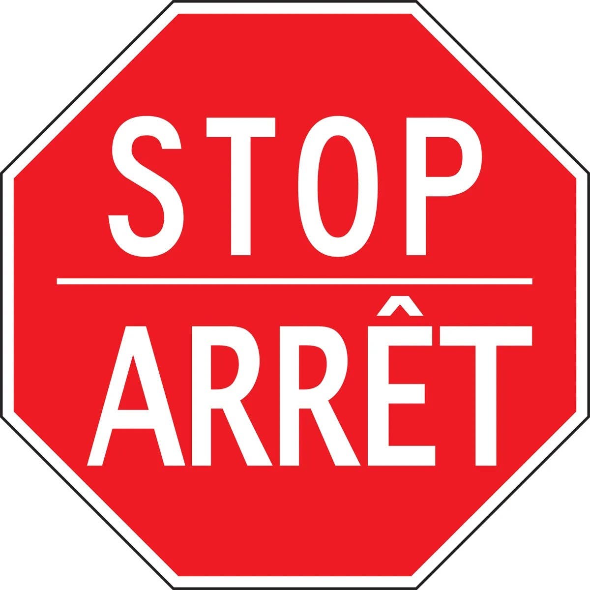AccuformNMC FRR380 Bilingual French Stop Sign, 24" x 24"