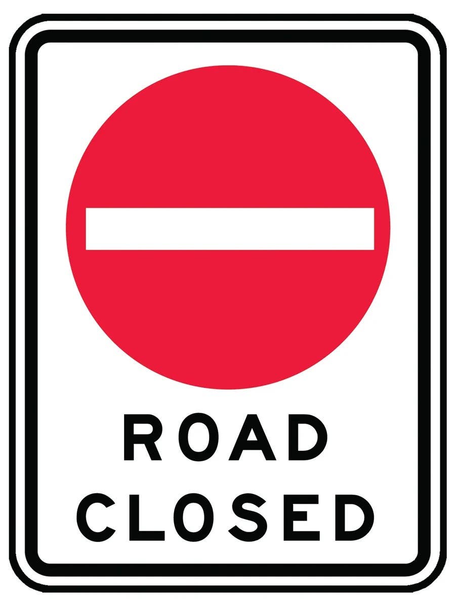 AccuformNMC FRR383 Traffic Sign, Road Closed, 48" x 36"