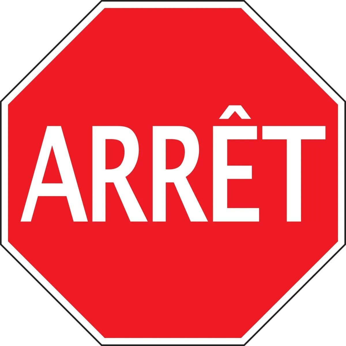 AccuformNMC FRR38 Stop Sign, French