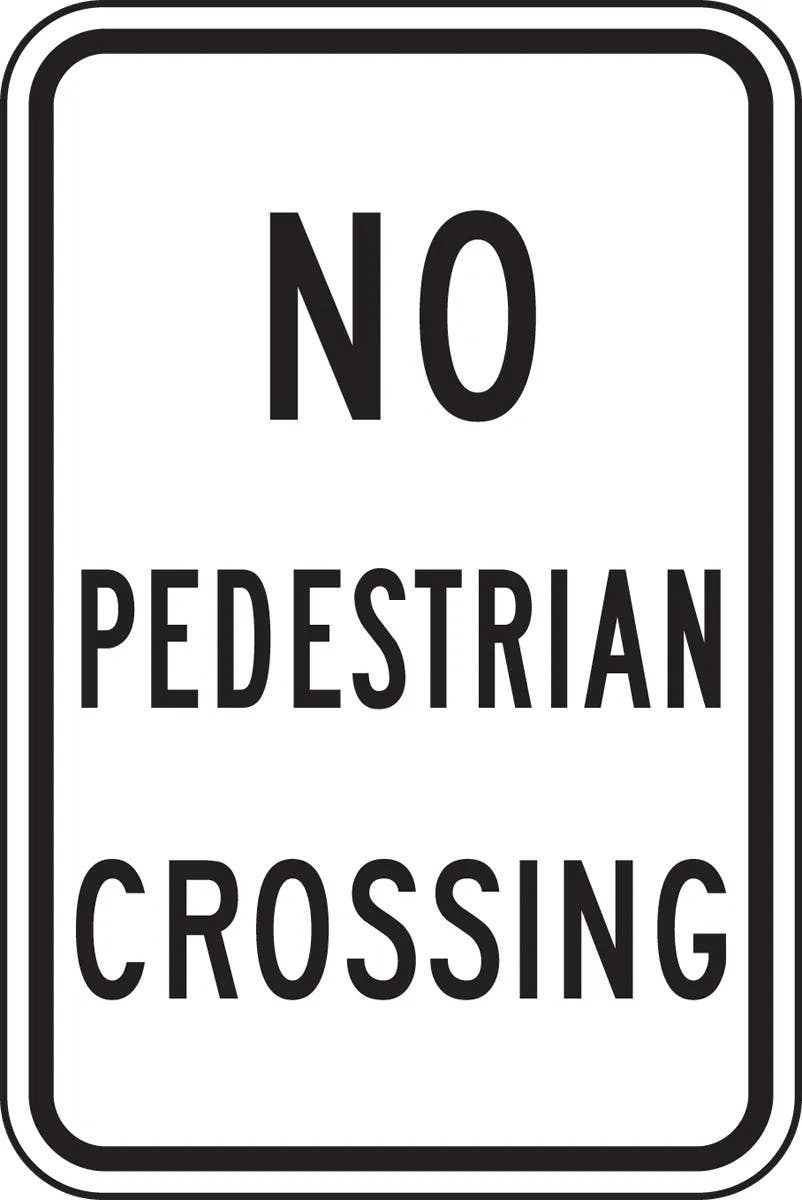 AccuformNMC FRR459 Bicycle & Pedestrian Sign, No Pedestrian Crossing, 18" H x 12" W