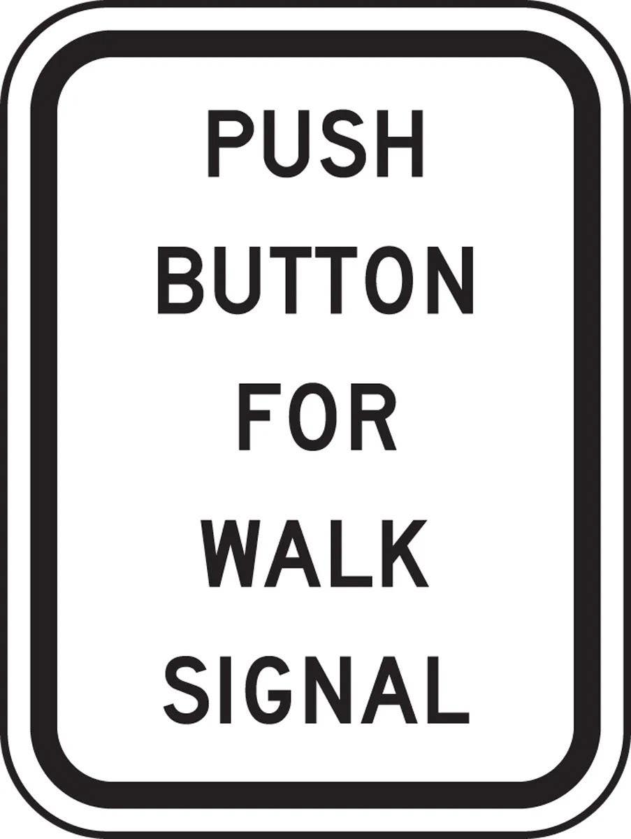 AccuformNMC FRR465 Bicycle & Pedestrian Sign, Push Button For Walk Signal, 12" H x 9" W