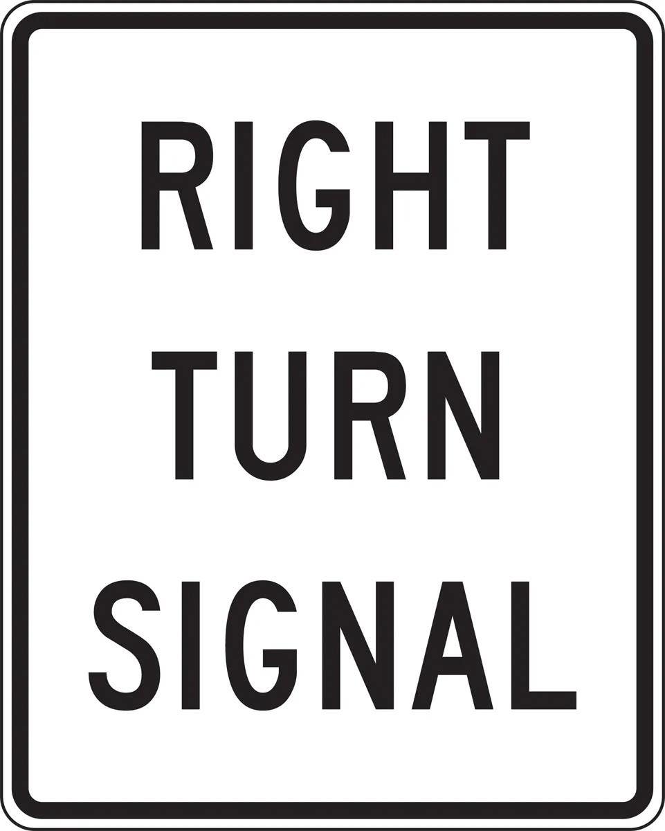 AccuformNMC FRR472 Intersection Sign, Right Turn Signal, 36" H x 30" W