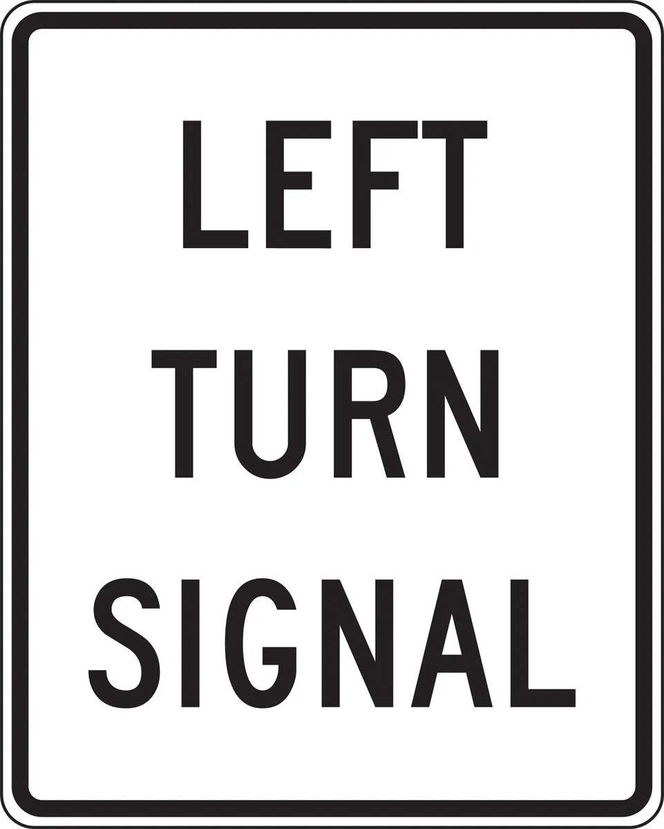 AccuformNMC FRR473 Intersection Sign, Left Turn Signal, 36" H x 30" W