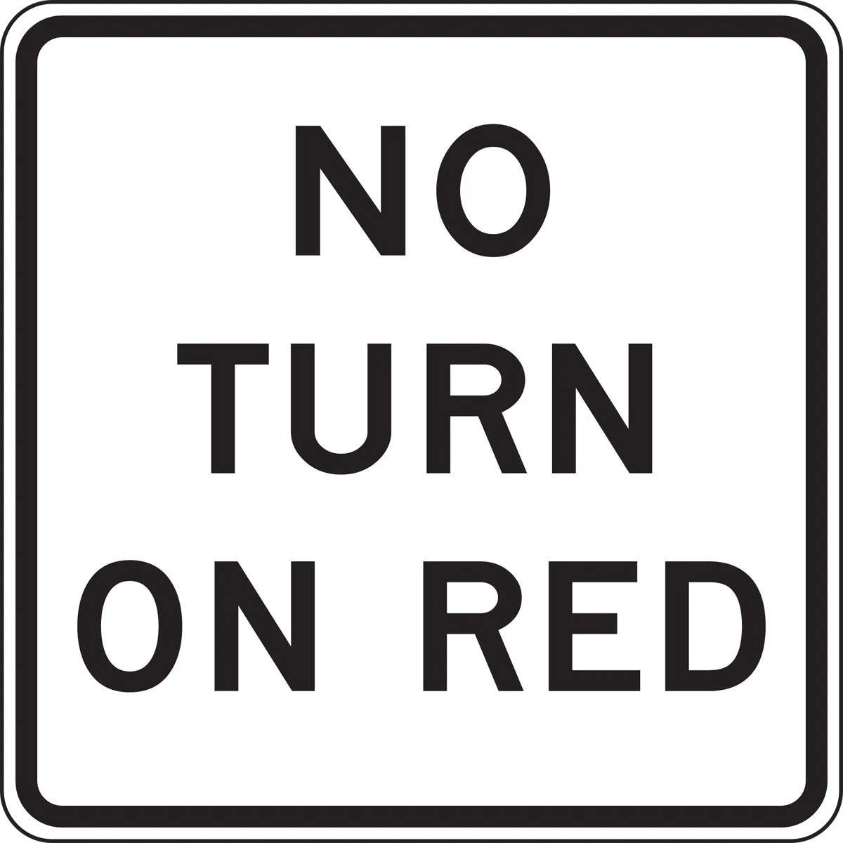 AccuformNMC FRR476 Intersection Sign, No Turn On Red (3 Line), 24" H x 24" W