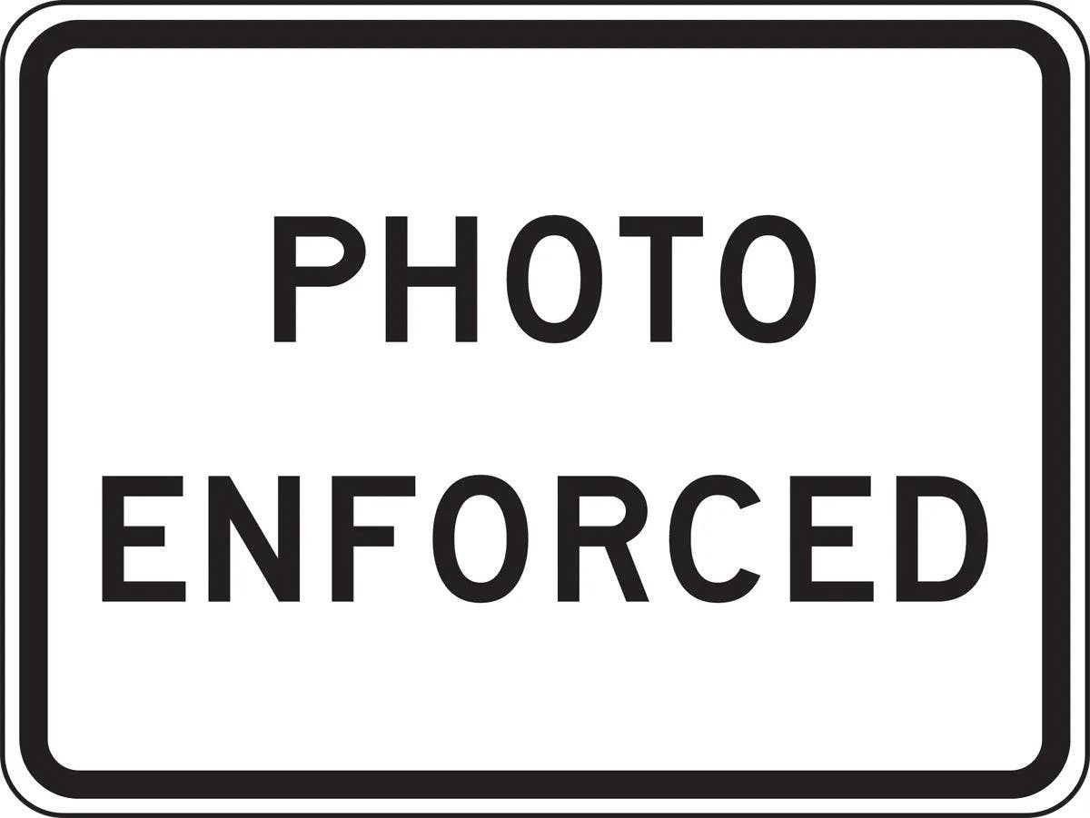 AccuformNMC FRR483 Intersection Sign, Photo Enforced, 18" H x 24" W