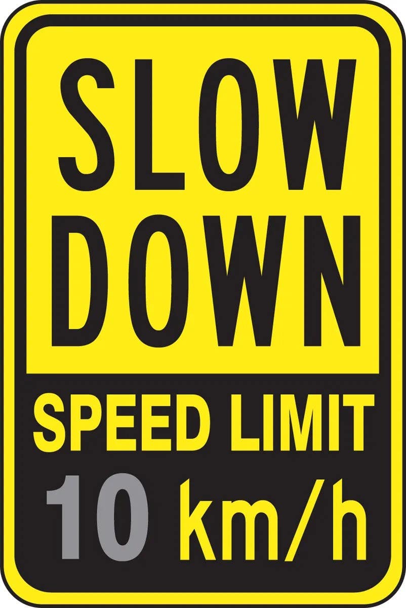AccuformNMC FRR49 Speed Limit Sign, Slow Down Speed Limit _ Km/H, 18" H x 12" W