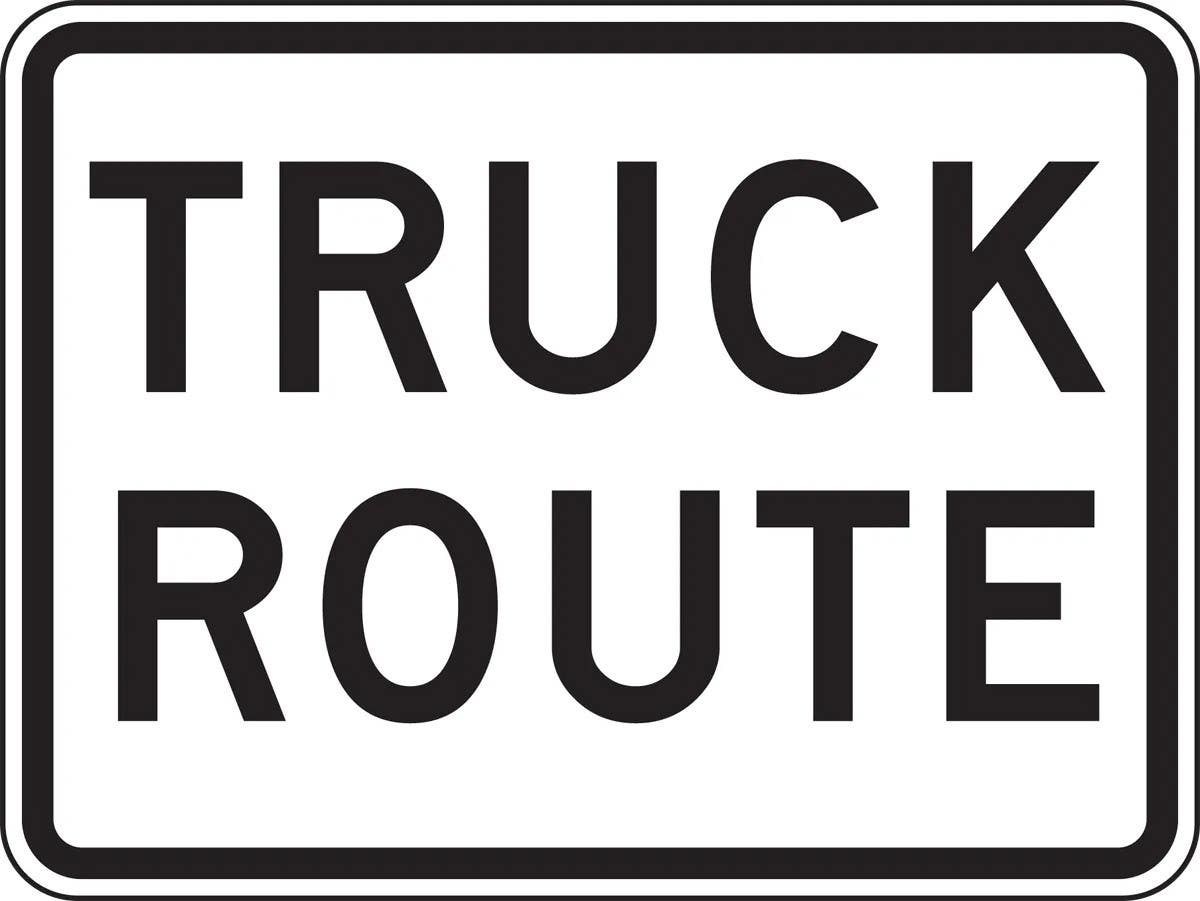 AccuformNMC FRR498 Truck Restriction Sign, Truck Route, 18" H x 24" W