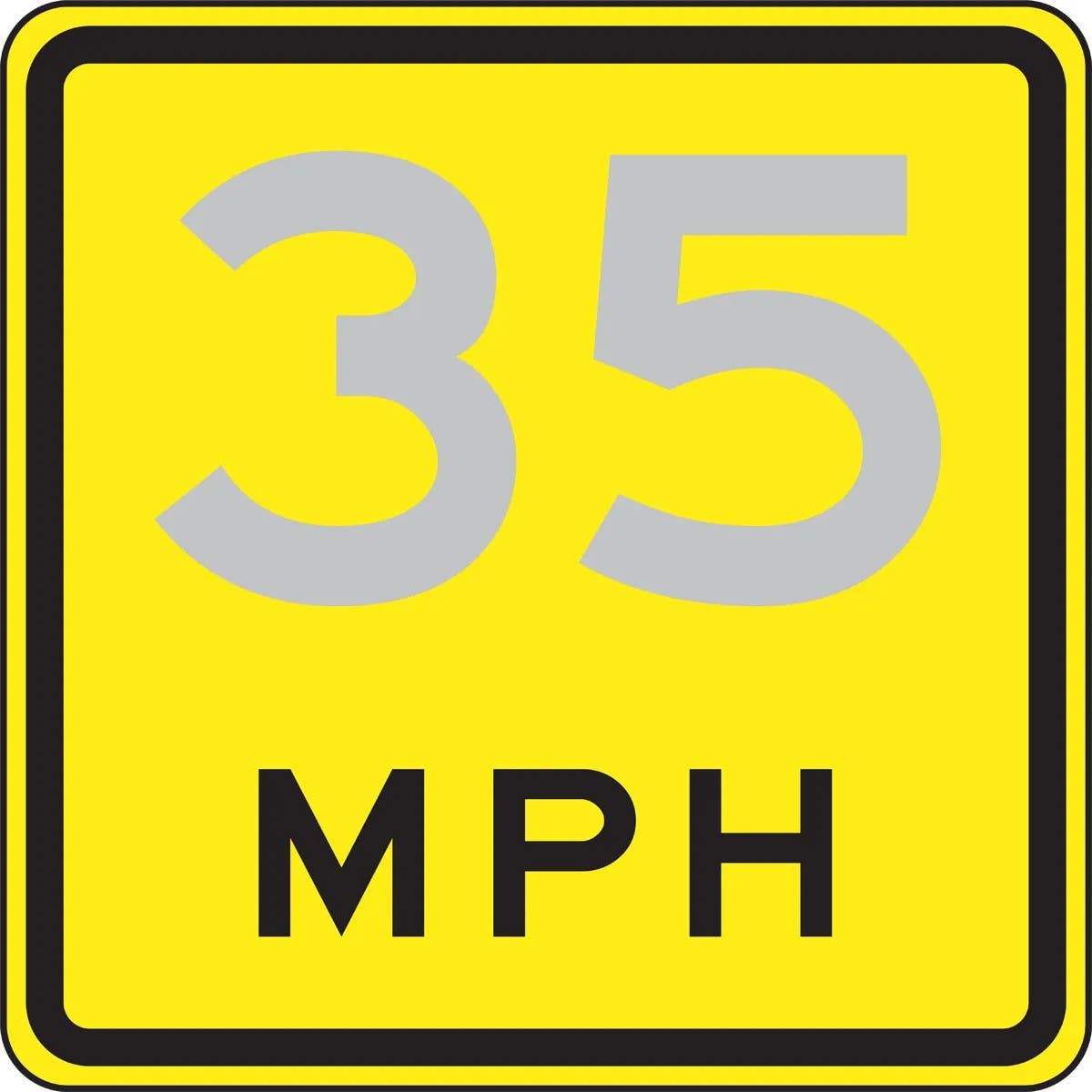 AccuformNMC FRR509 Speed Limit Sign, Advisory Speed Plaque, 18" x 18"