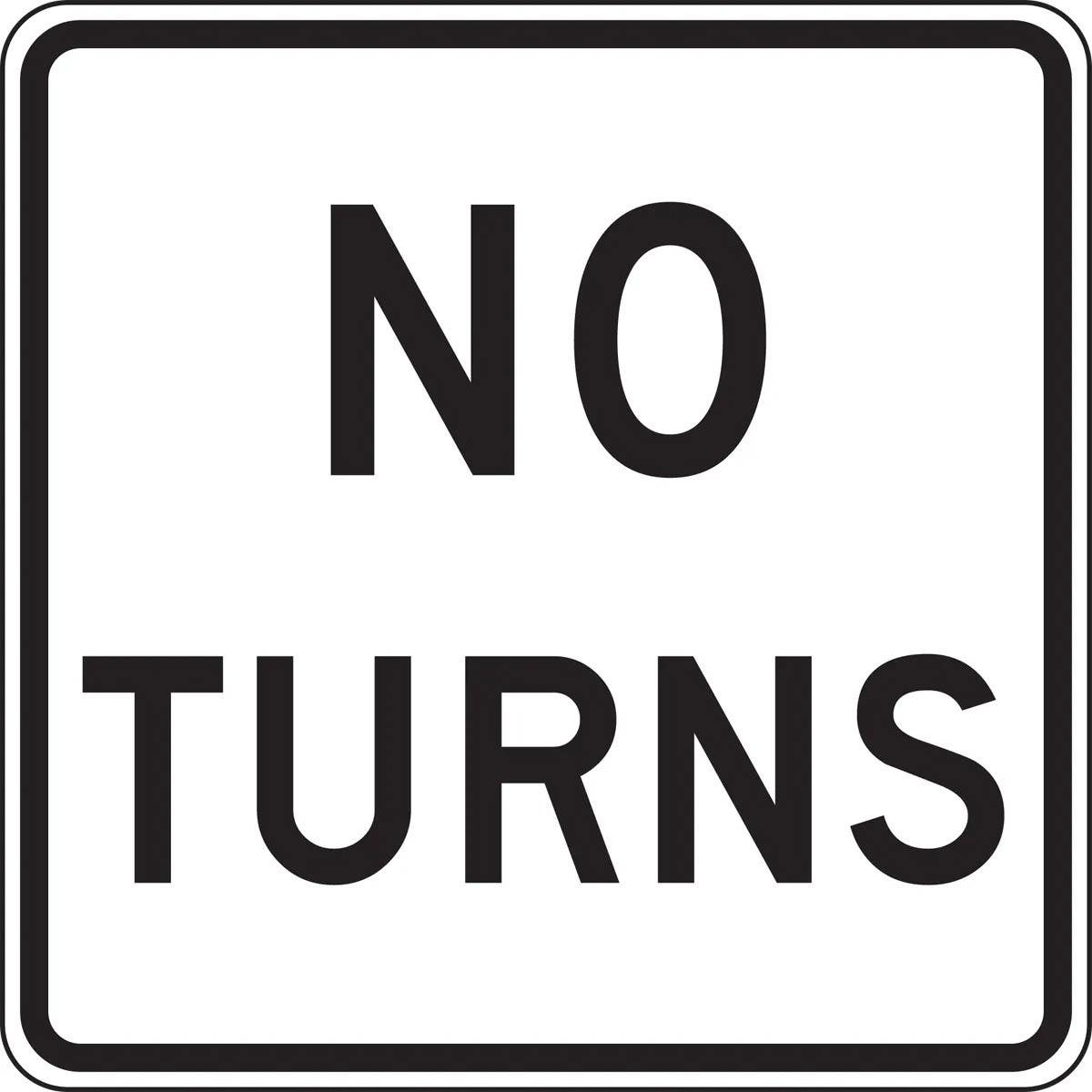 AccuformNMC FRR644 Lane Guidance Sign, No Turns, 24" x 24"