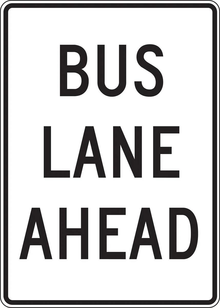 AccuformNMC FRR664 HOV Sign, Bus Lane Ahead, 42" H x 30" W