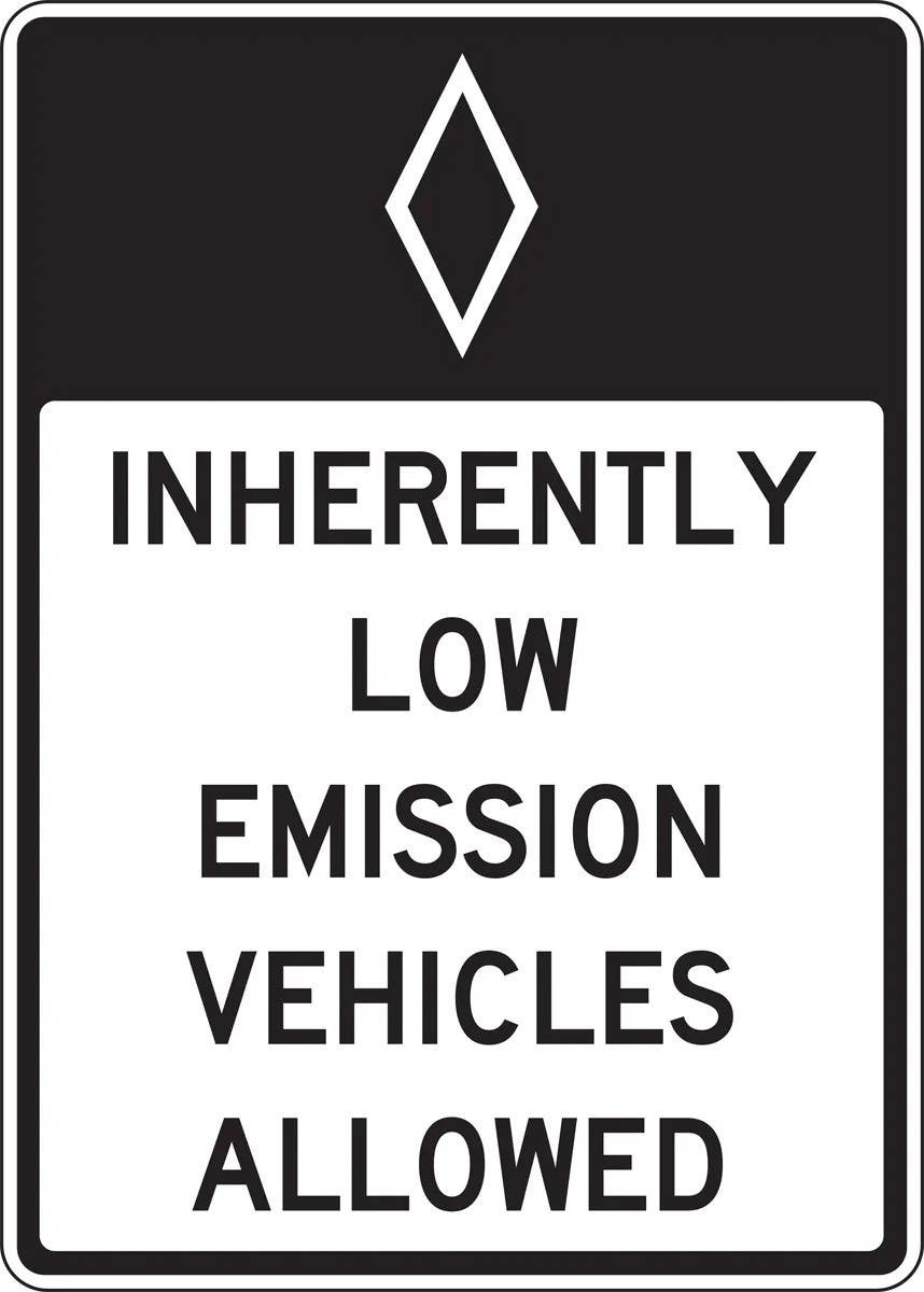 AccuformNMC FRR665 HOV Sign, Inherently Low Emission Vehicles Allowed, 42" H x 30" W