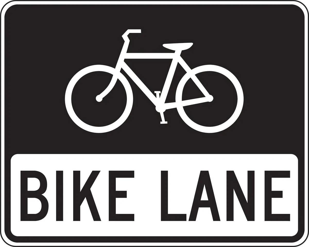 AccuformNMC FRR679 Bicycle & Pedestrian Sign, Bike Lane, 24" H x 30" W