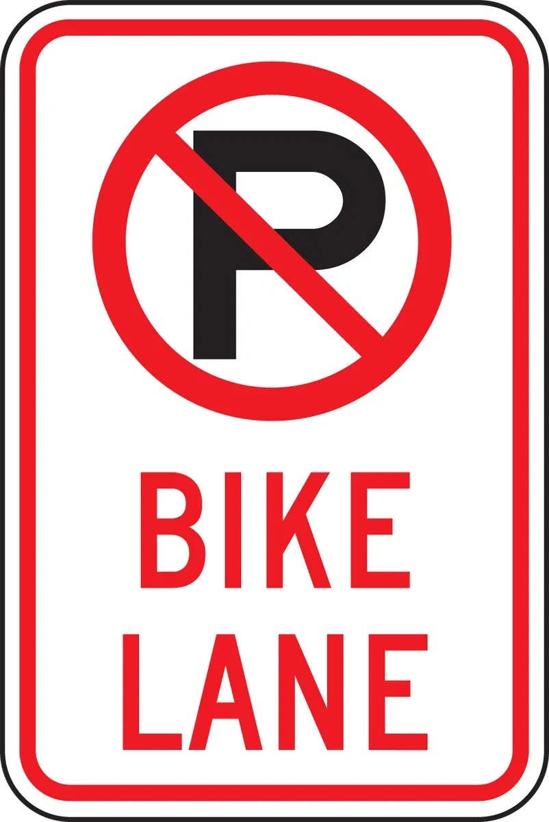 AccuformNMC FRR695RA Parking Restriction Sign, Bike Lane, Engineer Grade Reflective Aluminum (.080), 18" H x 12" W