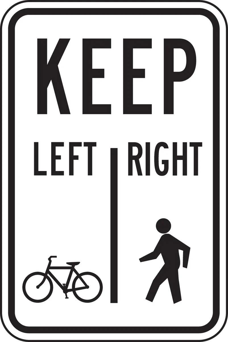 AccuformNMC FRR710 Bicycle & Pedestrian Sign, Shared-Use Path Restriction, 18" H x 12" W