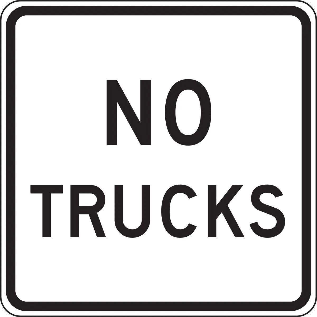 AccuformNMC FRR716 Truck Restriction Sign, No Trucks, 24" x 24"