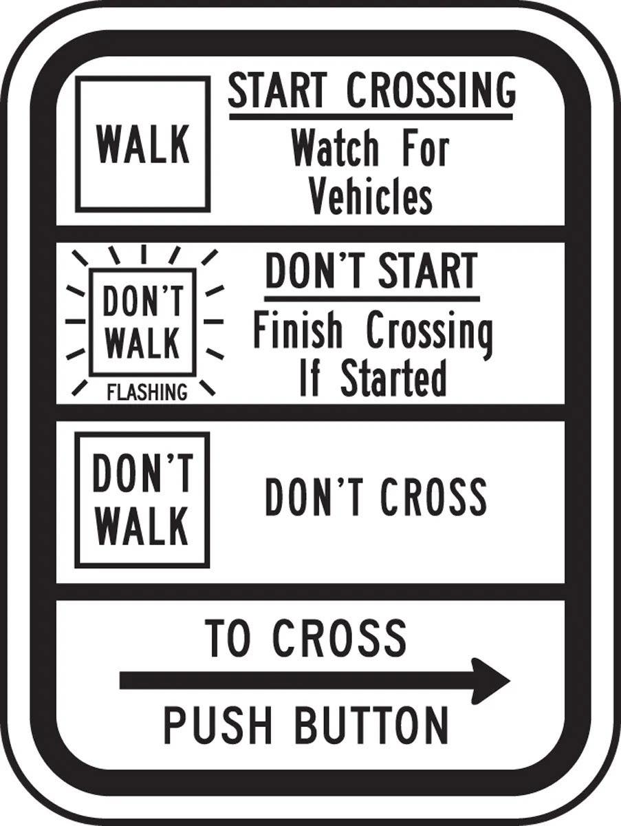 AccuformNMC FRR718 Bicycle & Pedestrian Sign, Educational Actuation (Legends), 12" H x 9" W